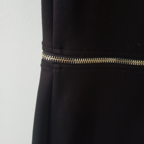 ICONE Black Sheath Dress with Gold Zipper Details - Picture 8 of 9